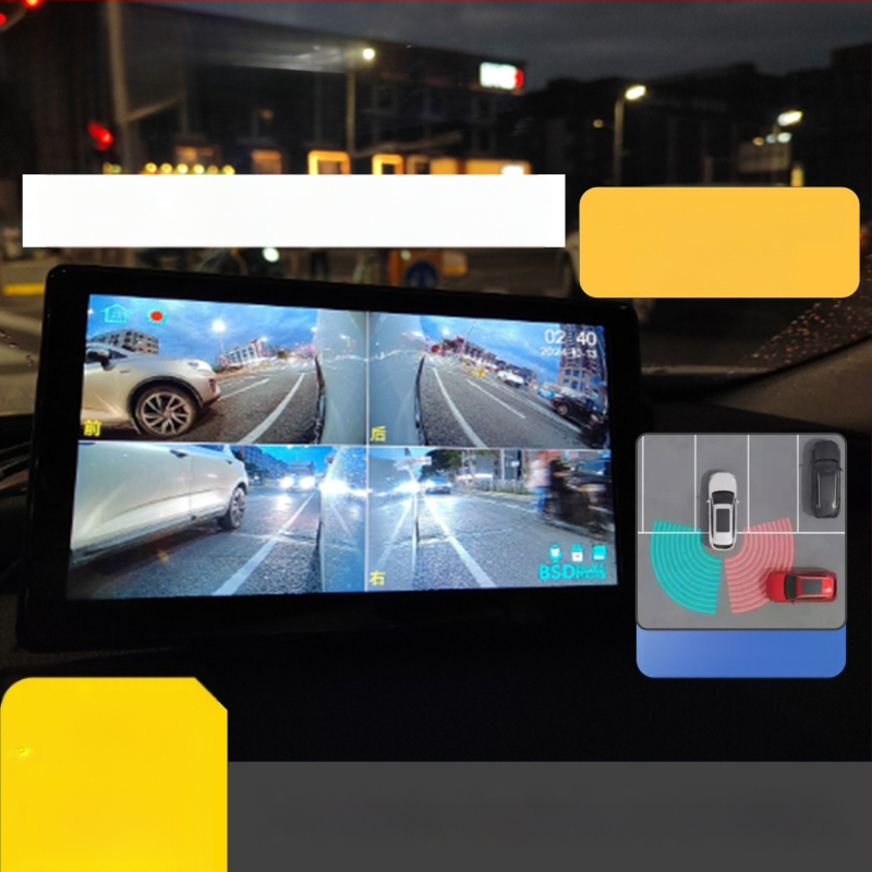 Autó LCD monitor holttér-észlelővel, HD kijelző, 1024x600 IPS felbontás, AHD bemenet, kompatibil BMW főegységgel