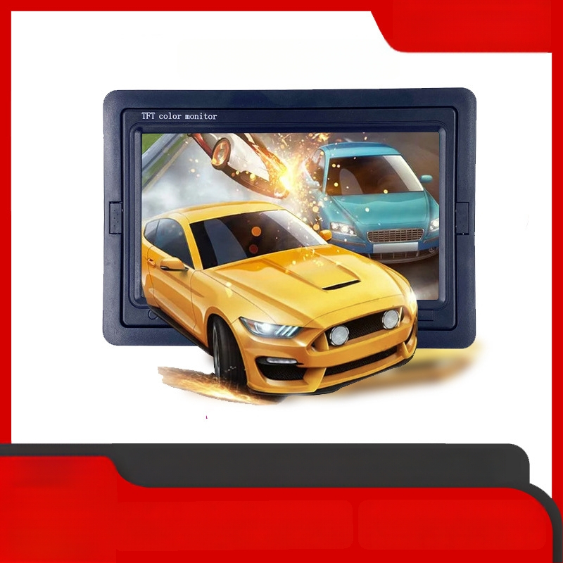 Autó LCD monitor széles látószögű kijelzővel és tolató képpel, TFT 800x480, PAL/NTSC, 12-36V