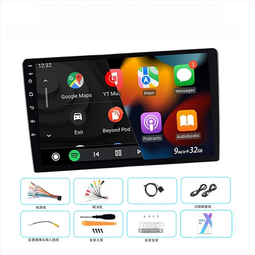 Android belaidis CarPlay kapacitacinis OLED jutiklinis ekranas automobilių MP5 grotuvui, 2+32GB, FM radijas, 12V DC