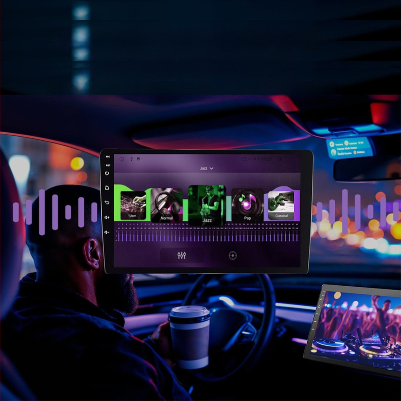 Android belaidis CarPlay kapacitacinis OLED jutiklinis ekranas automobilių MP5 grotuvui, 2+32GB, FM radijas, 12V DC