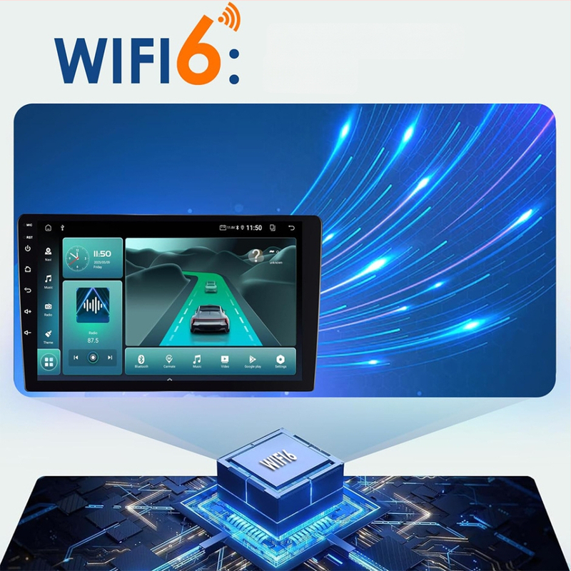 Android belaidis CarPlay kapacitacinis OLED jutiklinis ekranas automobilių MP5 grotuvui, 2+32GB, FM radijas, 12V DC