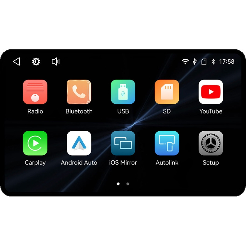 Automobilinis MP5 multimedijos grotuvais su CarPlay, Android Auto ir Bluetooth, OLED ekranas, modelis 8268k