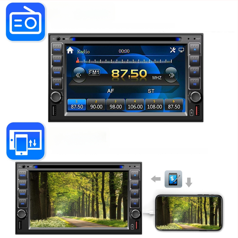 Automobilinis Bluetooth DVD/CD MP3/MP5 grotuvas su OLED ekranu, 12V DC, nuotolinio valdymo