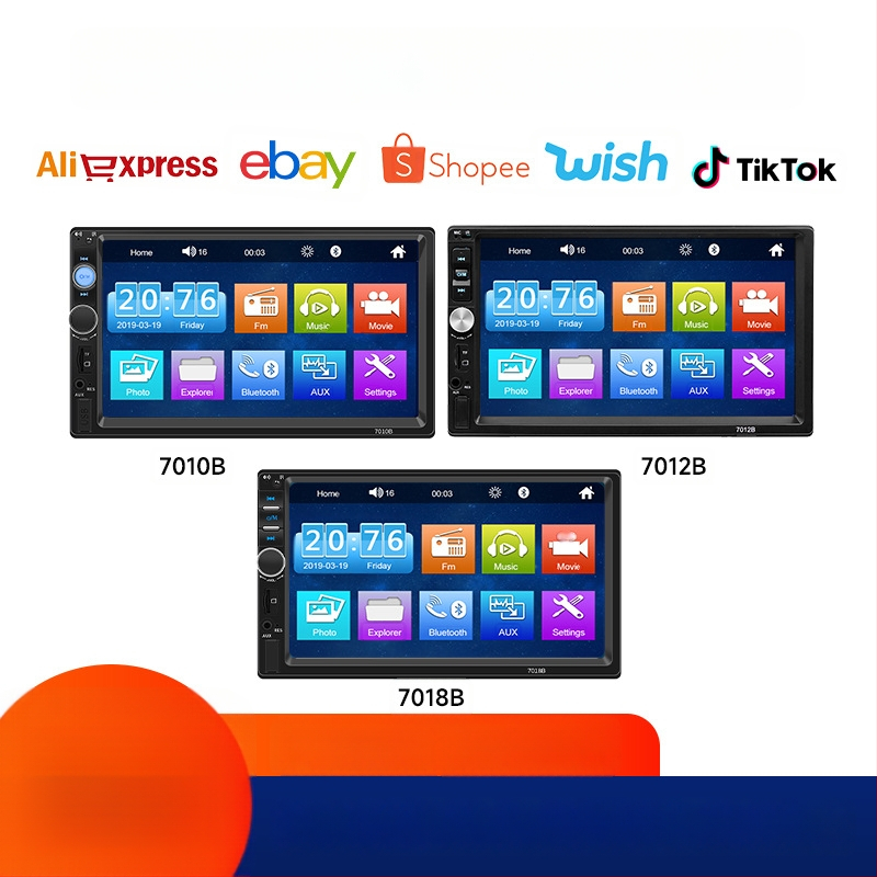 7 colių OLED automobilinis MP5 grotuvė su CarPlay, Bluetooth ir atbulinės eigos vaizdu, maitinimas 12-24V DC