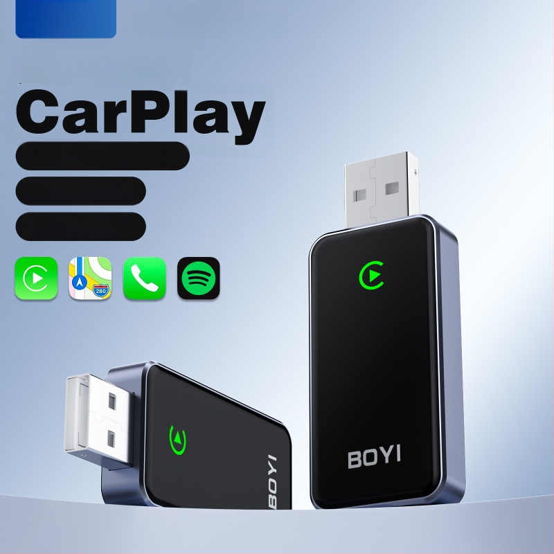 Lanchuang LC967B CarPlay belaidis adapteris – 2-in-1 jungtis iš laidinio į belaidį CarPlay, aviacijos klasės aliuminio lydinys + 6H grūdintas stiklas, 40 g, suderinamas su CarPlay automobiliais