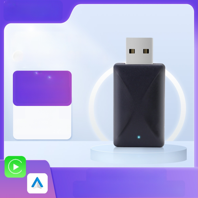 CarPlay belaidis adapteris su Android Auto, 2-in-1 plug-and-play, 5V įvestis, 3–5W galia, plastikas+PCB, svoris 0,1 kg