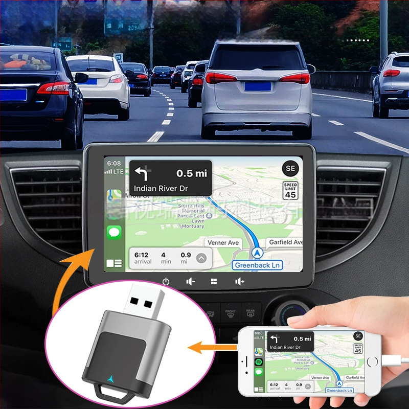 2-in-1 belaidis CarPlay ir Android Auto modulis, universalus suderinamumas, Cp-013, 5V, 0.5W