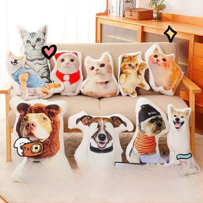 Animacinis pliušinis pagalvė - Specialiai suformuota pagalvė automobiliui ir naminiams gyvūnams (spausdinimas, pliušas, PP užpildas)