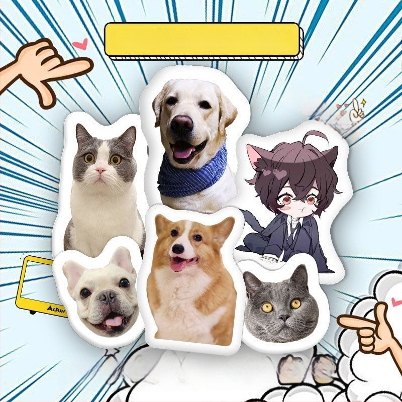 Animacinis pliušinis pagalvė - Specialiai suformuota pagalvė automobiliui ir naminiams gyvūnams (spausdinimas, pliušas, PP užpildas)