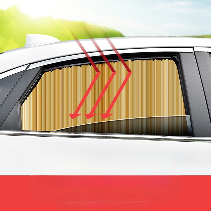 Automobilio saulės skydas užuolaida, stora nepralaidžiama medžiaga, ritinėlių mechanizmas, universalus suderinamumas