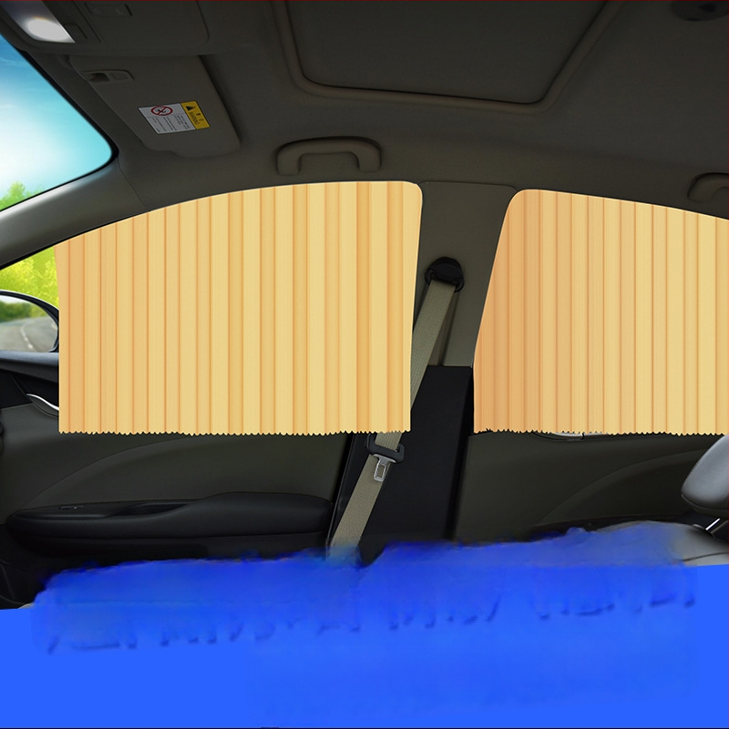 Automobilio saulės skydas užuolaida, stora nepralaidžiama medžiaga, ritinėlių mechanizmas, universalus suderinamumas