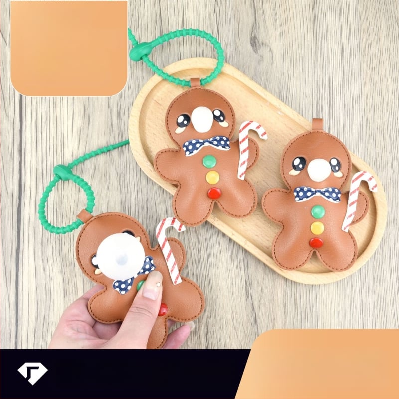 Gingerbread Man PU kožni privezak za torbu za vješanje u auto, anime uzorak, ultra lagan, pribor za torbu, jesen 2025