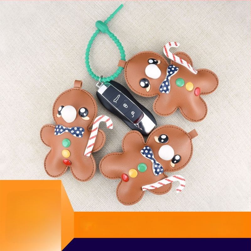 Gingerbread Man PU kožni privezak za torbu za vješanje u auto, anime uzorak, ultra lagan, pribor za torbu, jesen 2025