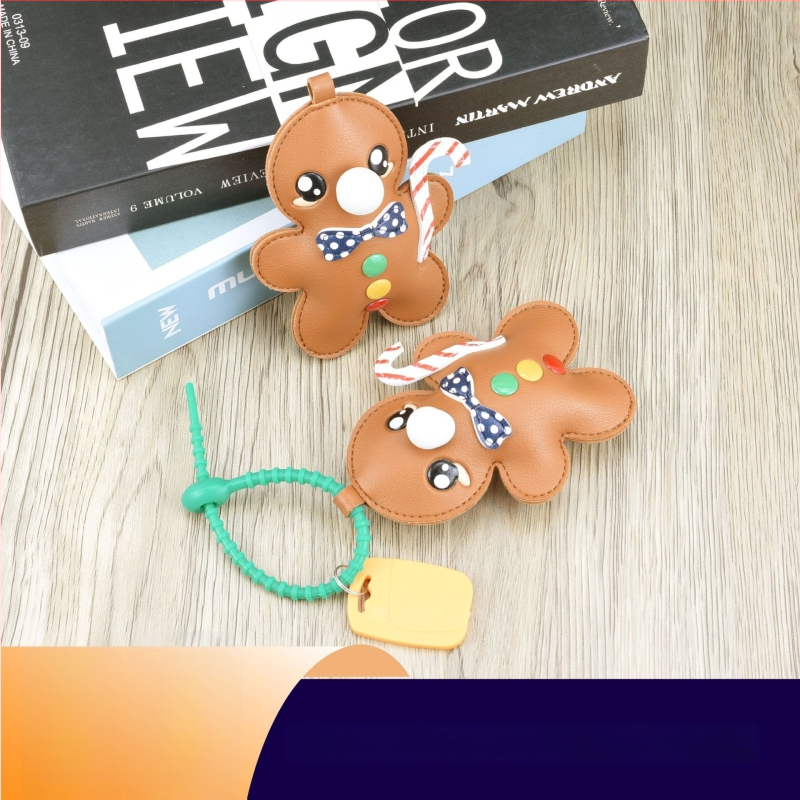 Gingerbread Man PU kožni privezak za torbu za vješanje u auto, anime uzorak, ultra lagan, pribor za torbu, jesen 2025