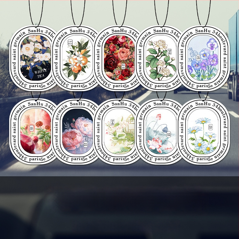 Automobilio kvapų tabletė, reguliuojamas popieriaus difuzorius; kvapas, kvapų šalinimas, formaldehido šalinimas