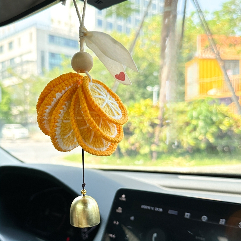 Automobilio galinio vaizdo veidrodžio pakabukas, medvilnės siūlai, paprastas stilius, vidinė dekoracija
