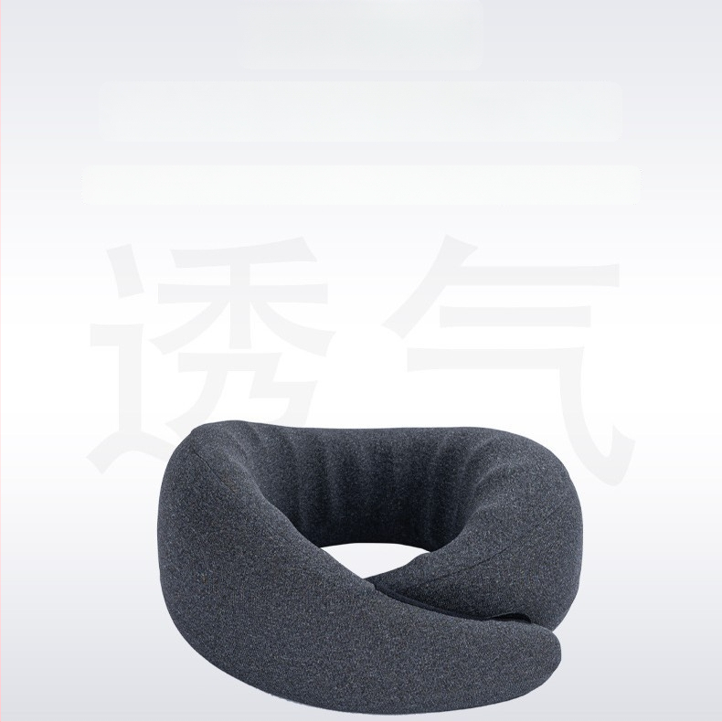 Kelioninis pagalvėlis iš atminties putų, U formos kaklo pagalvė, pieno veliūro užvalkalas, modernus minimalistinis stilius