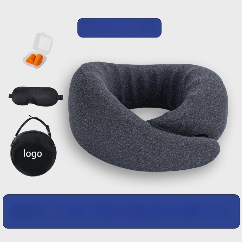 Kelioninis pagalvėlis iš atminties putų, U formos kaklo pagalvė, pieno veliūro užvalkalas, modernus minimalistinis stilius