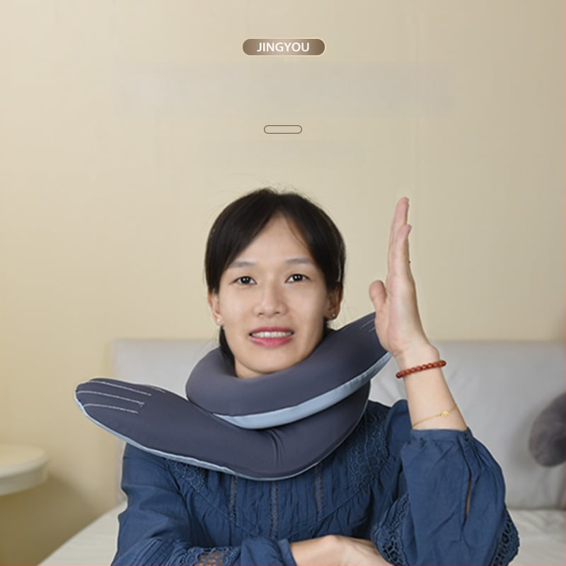 U formos kelioninis pagalvėlis su atminties putomis kaklo palaikymui, suaugusiems, audinys iš cheminės skaidulos, šiuolaikiškas minimalistinis stilius