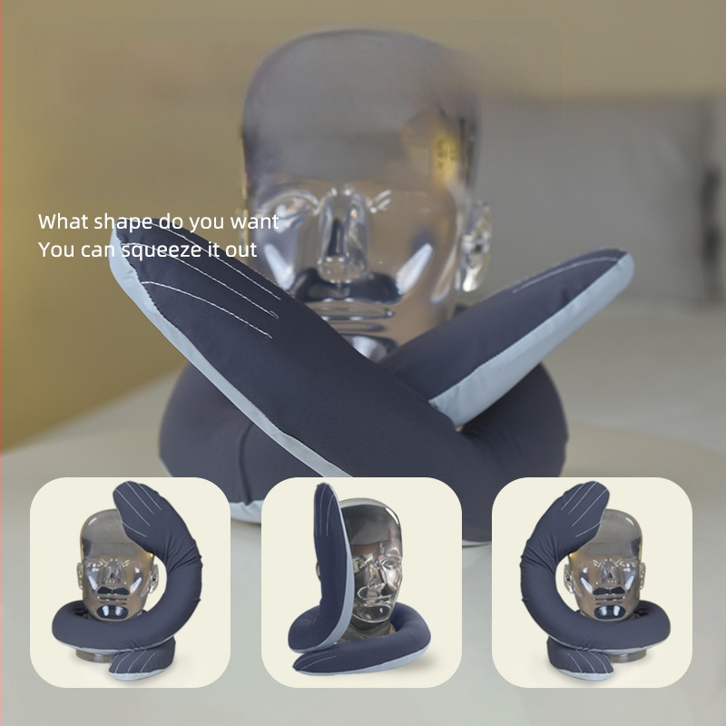 U formos kelioninis pagalvėlis su atminties putomis kaklo palaikymui, suaugusiems, audinys iš cheminės skaidulos, šiuolaikiškas minimalistinis stilius