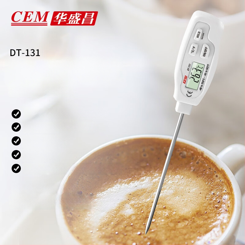 CEM DT-131 Senzor temperature tla i tekućine – Ugradni termometar za hranu, kućna upotreba