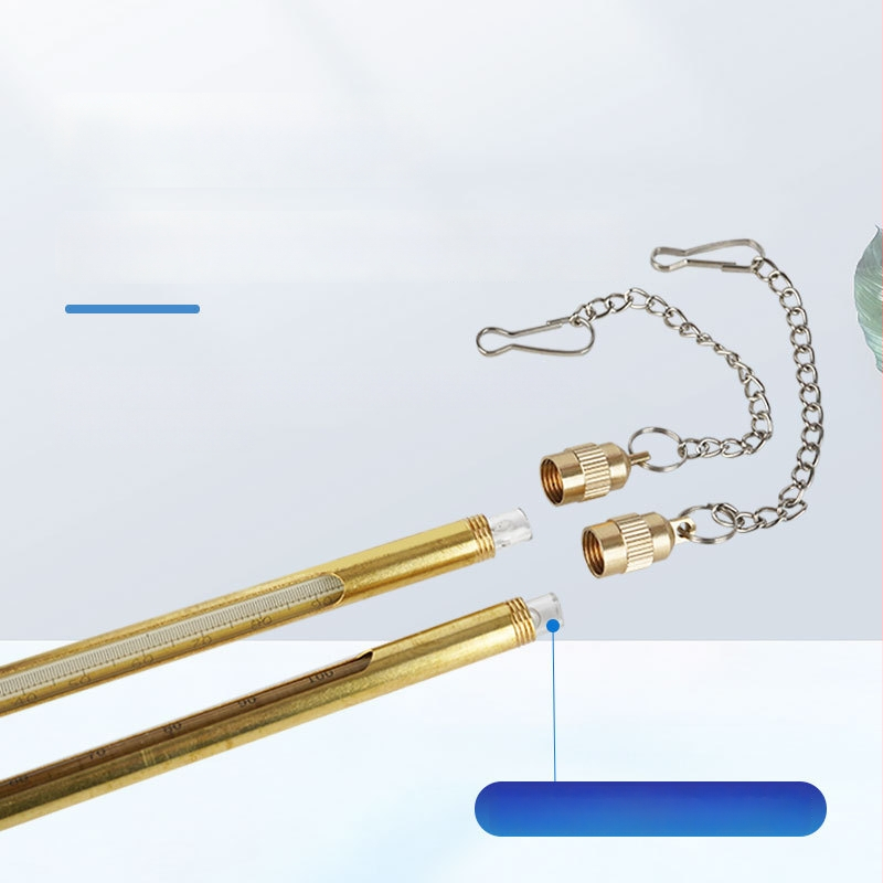 Pramoninis kasybos termometras su metaliniu apsauginiu gaubtu, vario ir nerūdijančiojo plieno korpusais, gyvsidabrinis, didelis tikslumas