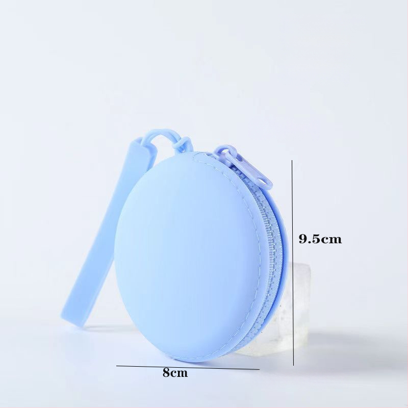 Силиконова кръгла монетник за деца, водоустойчива чанта за ключове и слушалки