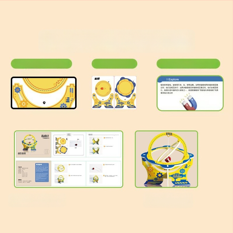 DIY компас кит за деца 5–12 г., научно-образователен комплект по физика с KT дъска, мултифункционален и електрически, включено видео ръководство