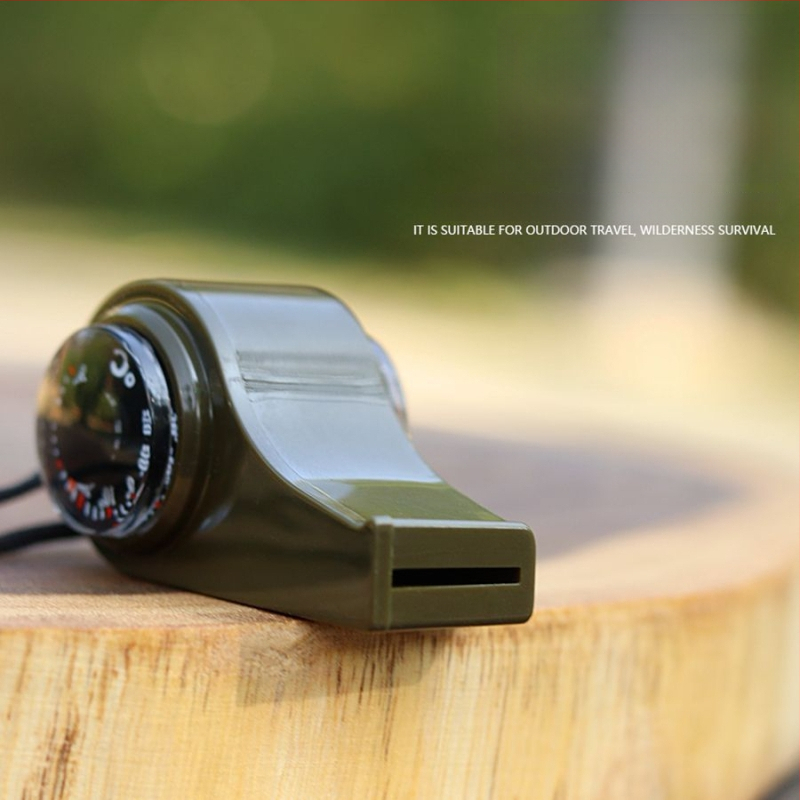 Három az egyben kompassz, hőmérő és túlélési síp – kültéri, hordozható, többfunkciós túlélő eszköz