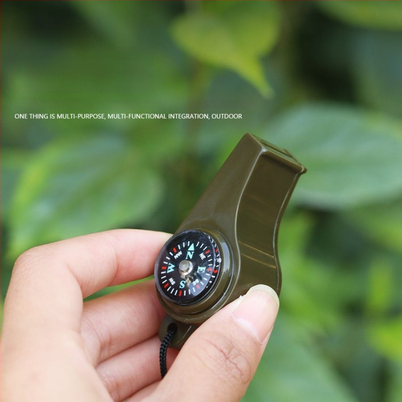 Három az egyben kompassz, hőmérő és túlélési síp – kültéri, hordozható, többfunkciós túlélő eszköz