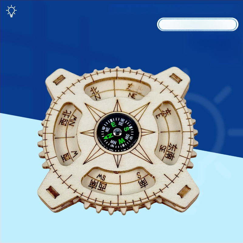 Дървен комплект за направи си сам компас за деца — STEM образователна играчка, подходящ за деца 7–14 г., развива ръчно-очна координация и когнитивни умения
