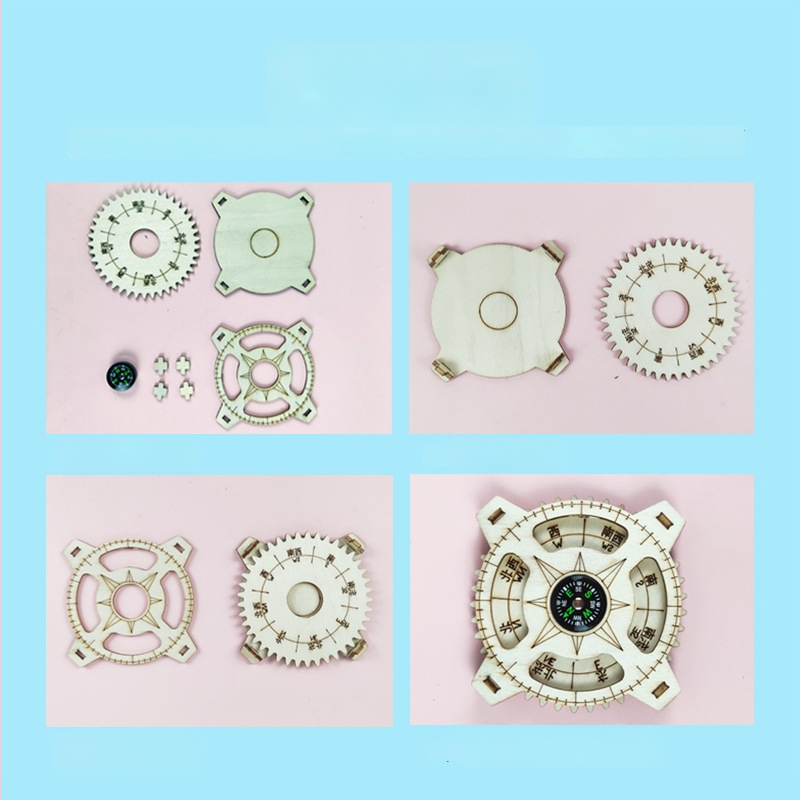 Дървен комплект за направи си сам компас за деца — STEM образователна играчка, подходящ за деца 7–14 г., развива ръчно-очна координация и когнитивни умения