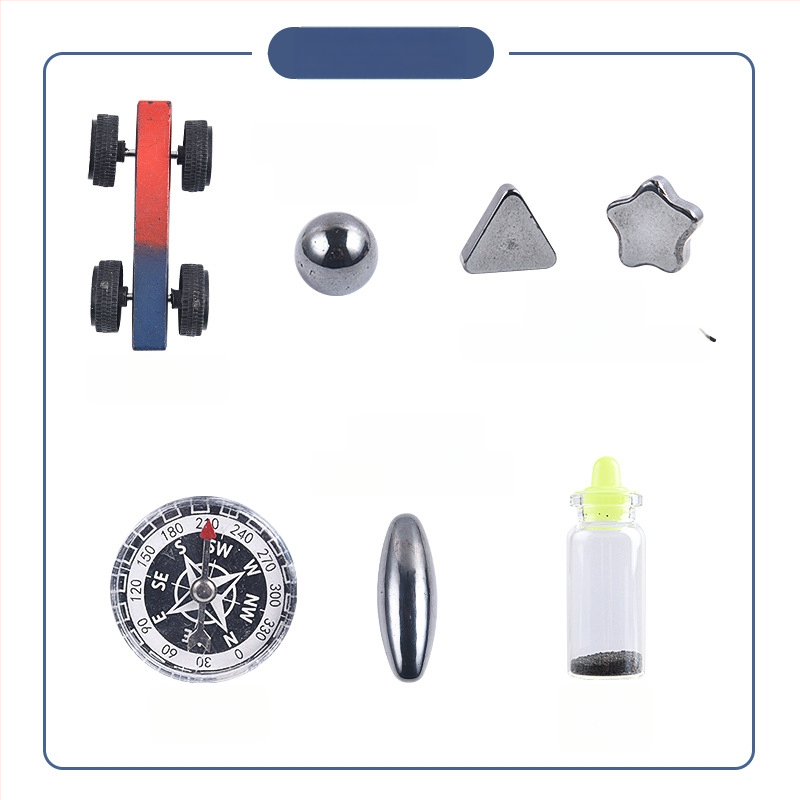 Комплект за магнитни научни експерименти с компас — образователна играчка за ученици, развитие на интелекта, практична работа и координация ръце-око (7–14 г)