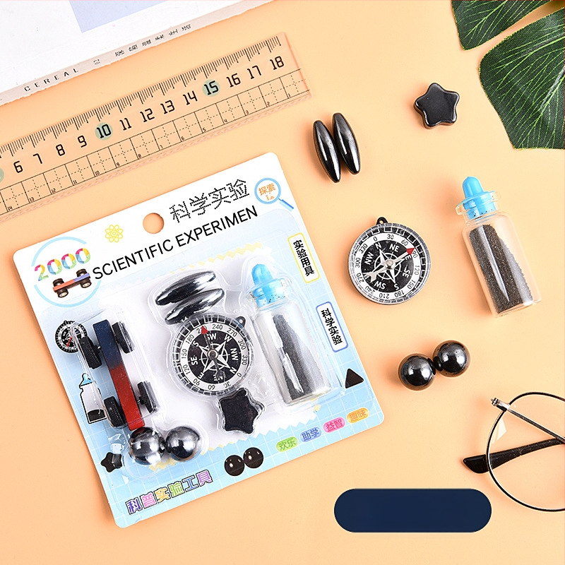 Комплект за научни експерименти с магнит и компас — образователна физика, интерактивна играчка за деца 7–14 години