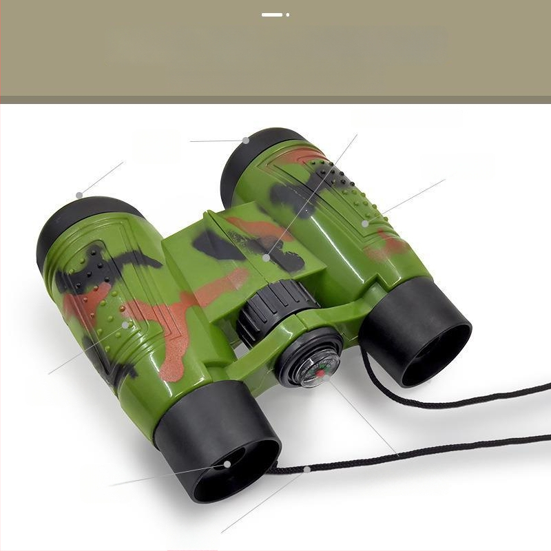Детска камуфлажна телескоп-играчка, 6x30 увеличение, пластмасова конструкция, без електрическо захранване, развива координацията ръка-око, подходяща за деца на възраст 4-6 години