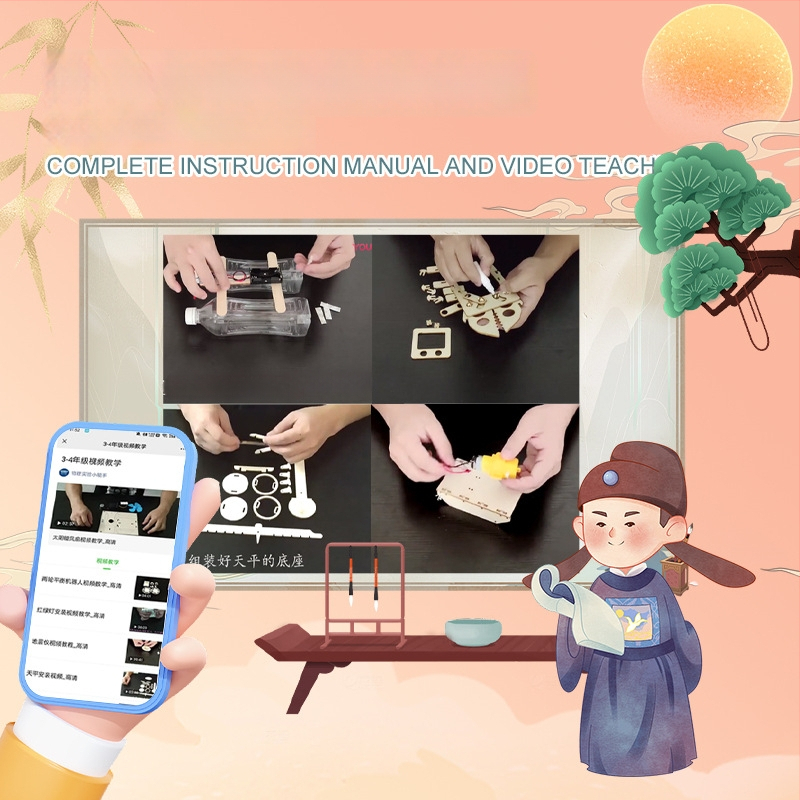 Jucărie educațională de fizică DIY cu imprimare cu litere mobile și busolă pentru copii 4–6 ani (Plastic; DIY; Fără curent)