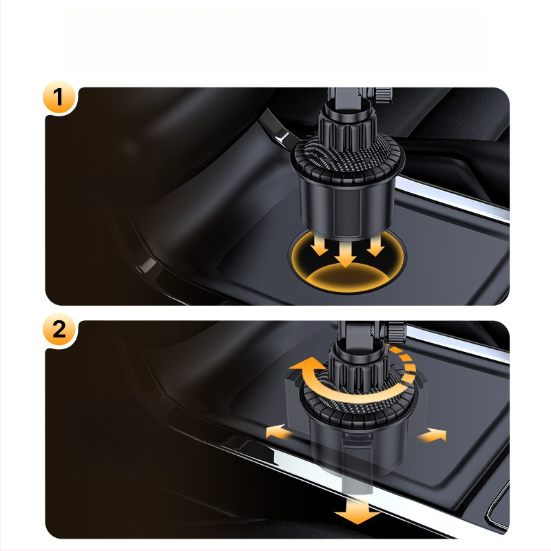 Θήκη αυτοκινήτου για κινητό για θέση ποτηριού στην κεντρική κονσόλα, καθολική, κατάλληλη για μπροστινό επιβάτη, εγκατάσταση με κλικ