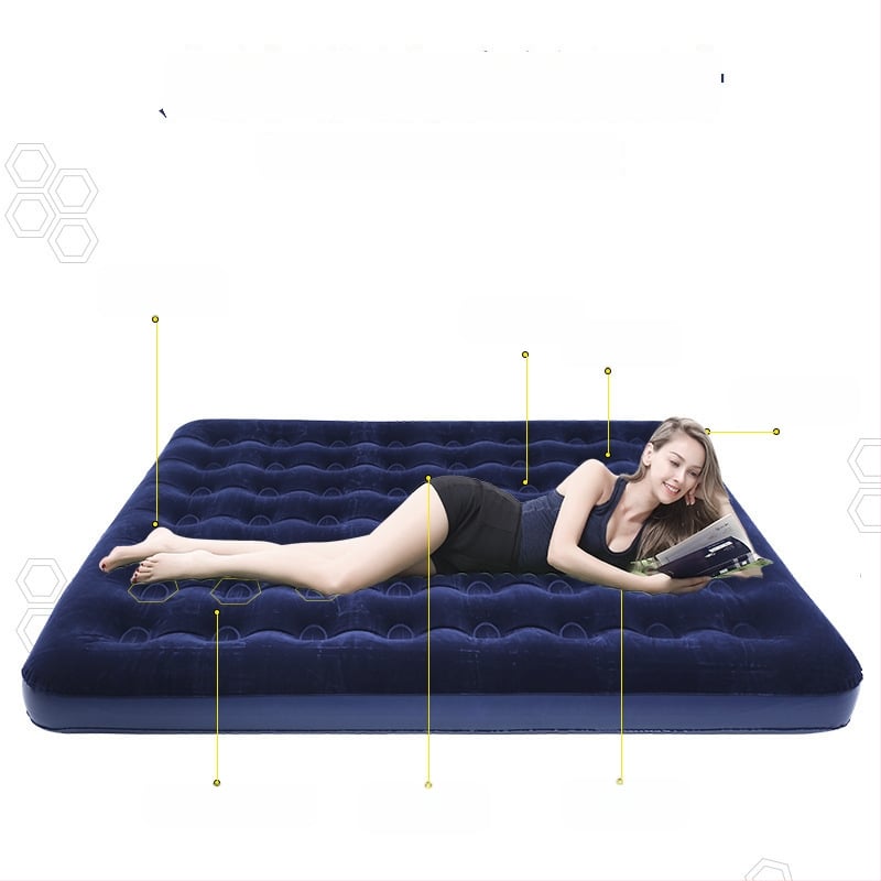 Двуместно надуваемо легло с флокирана повърхност, товароподемност до 180 кг