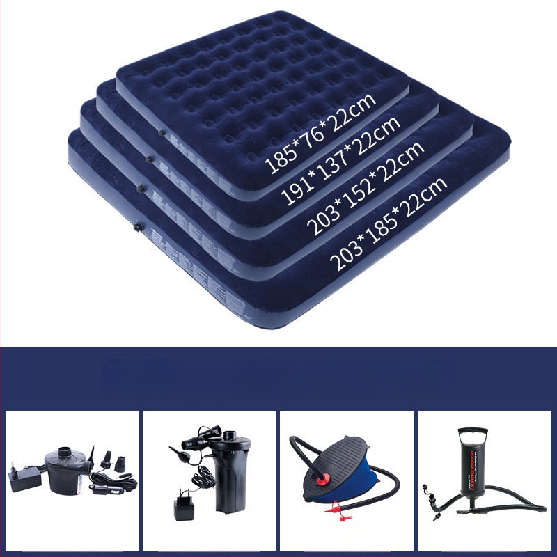 Двуместно надуваемо легло с флокирана повърхност, товароподемност до 180 кг