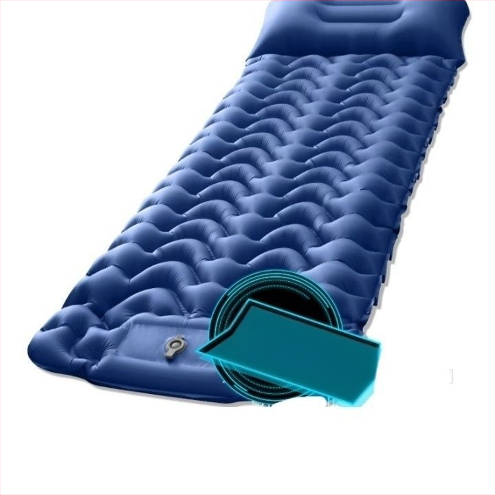 Lábbal működtethető felfújható matrac kempingezéshez, nedvességálló autós matrac egy személyre, összecsukható és hordozható