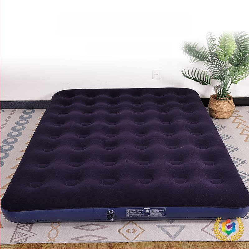 PVC-felfújható matrac vastag flockos felülettel, összecsukható otthoni és kemping használatra