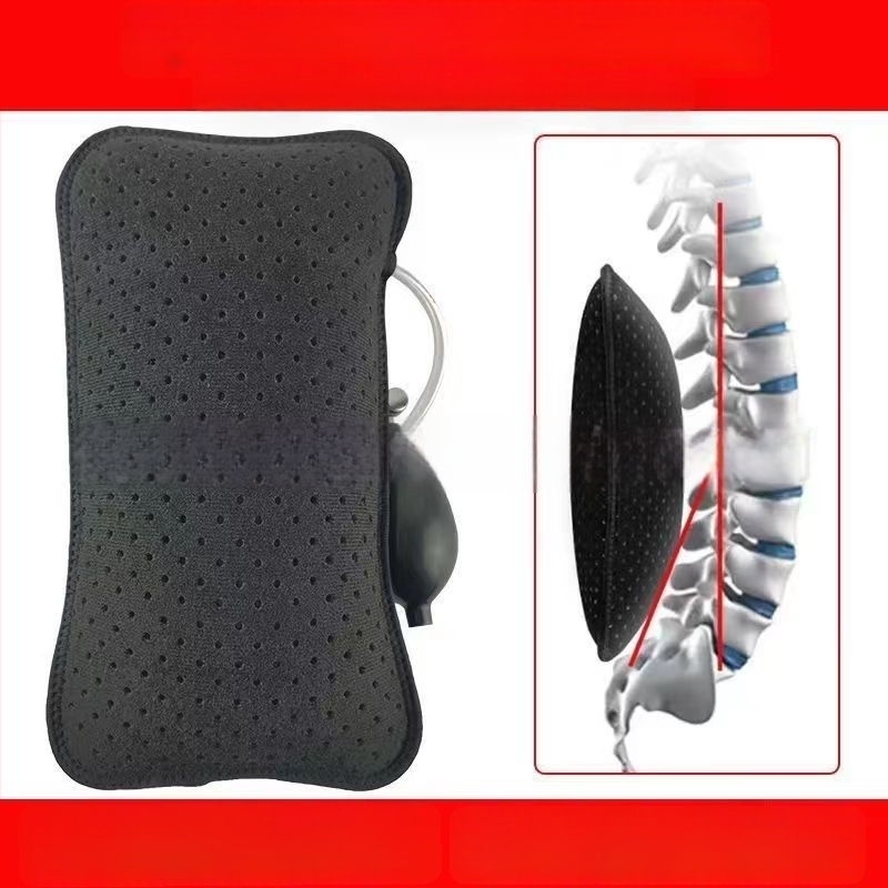 Derékvédő levehető pneumatikus húzó párnával – lélegző habanyagból készült deréktáji támasz felnőtteknek, alkalmas futásra, fitneszre és kerékpározásra