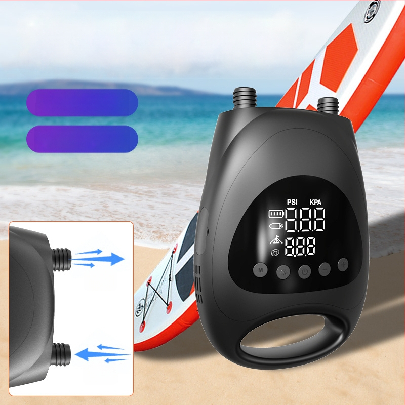 NEWO Pompa de umflare fără fir pentru SUP/Kayak - 160W, 70 L/min, cilindru dublu, afișaj digital, baterie încorporată 4x2200mAh (16.8V)