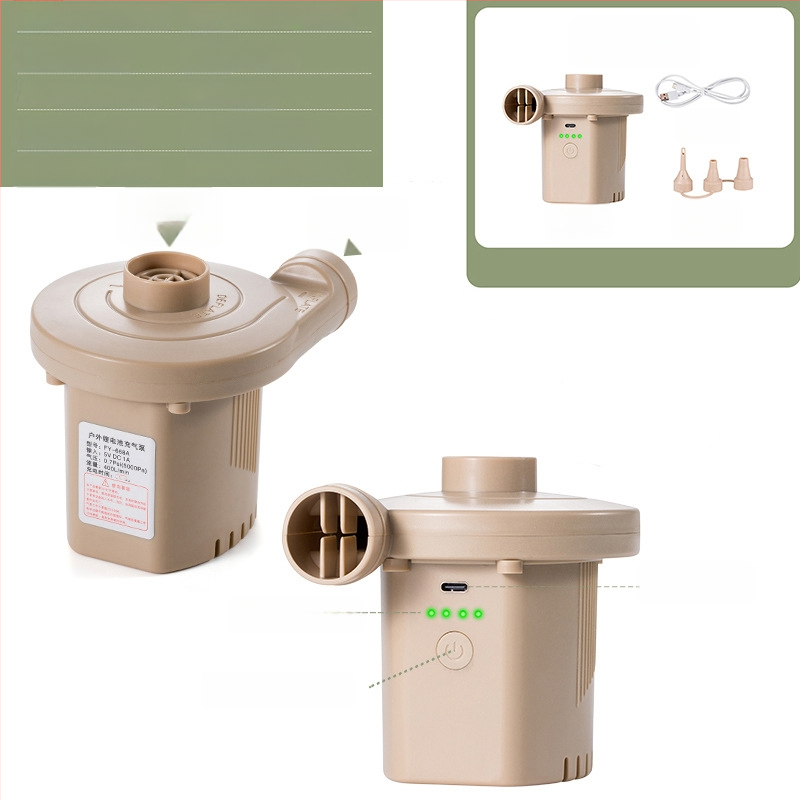 Pompa de aer USB pentru saltele gonflabile și perne de camping – utilizare în exterior, mai mult de două cilindri, 220W, lumină de avertizare, afișaj tip indicator