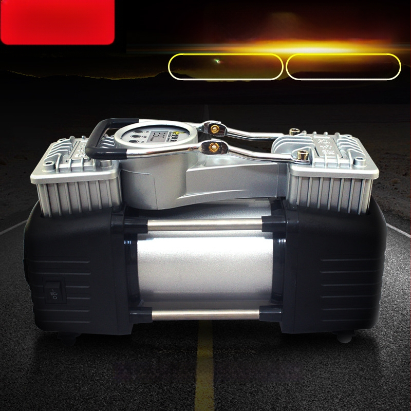 Pompa de aer auto cu doi cilindri, afișaj digital, 12V, 280W, 50 L/min
