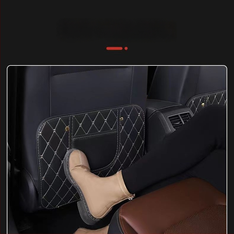 Προστατευτικό μαξιλαράκι πίσω από το κάθισμα αυτοκινήτου, κατάλληλο για όλες τις εποχές, τεχνητό δέρμα, ρόμβος μοτίβο, χωρίς γέμιση