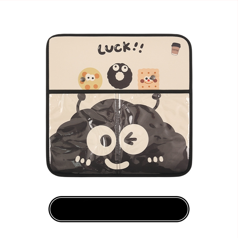 Προστατευτικό για την πλάτη του πίσω καθίσματος αυτοκινήτου με θήκη αποθήκευσης, παιδικό καρτούν μοτίβο μπρικέτες άνθρακα, επίπεδη σχεδίαση, γέμισμα σφουγγάρι, κατάλληλο για όλες τις εποχές