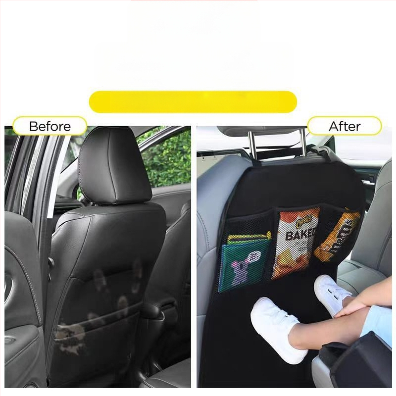 Οργανωτής πίσω καθίσματος αυτοκινήτου με θήκη αποθήκευσης, μαξιλαράκι προστασίας ποδιού, αντι-κλωτσιά μαξιλάρι, ύφασμα, προσαρμοζόμενος