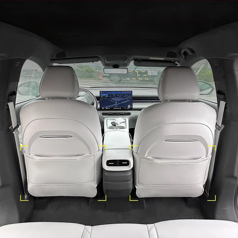 Bőr ülésvédő anti-ütés párna G6/G9-hez, mindennapi használatra, hátsó sor védelem, légkivezető karcmentes matrica