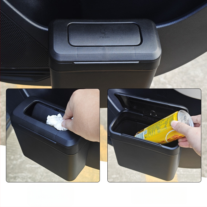 Automobilio šiukšlių dėžė, kabinama už sėdynės su dangčiu, 1,9 L, atspari vandeniui, pritaikoma, iš plastiko